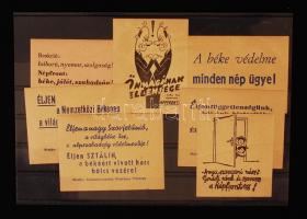 cca 1950-1953 Kisméretű propaganda plakátok (Éljen Sztálin, Szavazz a Népfrontra stb.), 7 db