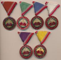 1965. "Szolgálati Érdemérem" 10, 15, 20, 25, 30 és 35 év után, zománcozott Br kitüntetések mellszalagon T:2