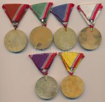 1965. "Szolgálati Érdemérem" 10, 15, 20, 25, 30 és 35 év után, zománcozott Br kitüntetések...