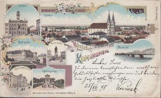 1898 Komárom litho, Schwidernoch Károly (levágott / cut)