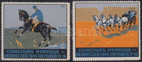 1914 Debrecen lóverseny 2 db levélzáró