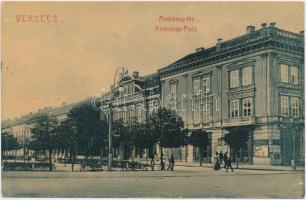 Versec, Andrássy tér, takarékpénztár / square, bank