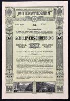 Ausztria / Innsbruck 1912. "Mittenwaldbahn" vasúti kötvény 1000K-ról és 2000K-ról német ny...