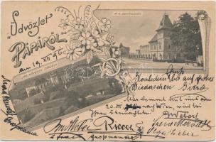 1897 Pápa, Irgalmas nővérek zárdája, dohánygyár, floral