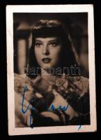 Szeleczky Zita (1915-1999) színésznő aláírása az őt ábrázoló fotón