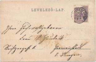 Herkulesfürdő, cyclist lady, litho (fl)