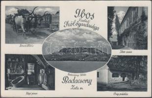 Badacsony, Ibos család szőlőgazdasága, borszállítás, Ibos kúria, régi pince, öreg présház, hátoldalon reklám (non PC)