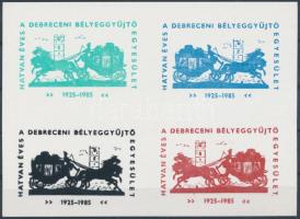 1985 60 éves a Debreceni Bélyeggyűjtők Egyesülete levélzáró kisív vastag karton papíron, vágott