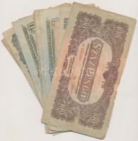 1944. 1P-100P (17x) "A Vöröshadsereg Parancsnoksága" többféle darabja T:III,III-