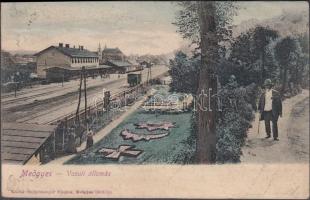 Medgyes, vasútállomás, Guggenberger Frigyes kiadása / railway station (r)