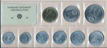 1974. 2f-10Ft 9db klf érmés forgalmi sor fóliatokban T:1  Adamo FO07