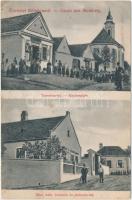 Répcekőhalom, Kőhalom, Steinberg; Templom tér, üzlet, Római katolikus fiúiskola és plébánia lak, Franz Schmidt kiadása / church square, Roman catholic boy school, parish (EK)