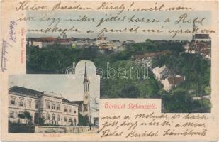 Rohonc, Rechnitz; Evangélikus iskola, Stern József kiadása / Evangelist church (fl)