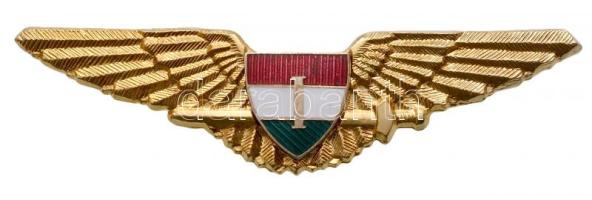 DN Honvédségi hivatásos állományú I. osztályú repülős jelvény, aranyozott, zománcozott T:2