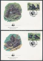 WWF hegyi gorilla sor 4 FDC WWF mountain gorilla set on 4 FDC