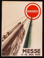 1929 Budapesti Nemzetközi Vásár színes plakátja Csemiczky jelzéssel, 21x27 cm