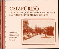 cca 1933 Csízfürdő, radioaktív jód-brómos sós források ismertető füzet, 8p