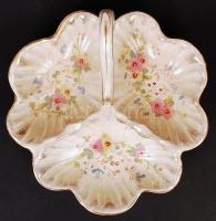 Jelzett antik hiányos kínáló készlet, kézzel festett, hibátlan, összese:5 db