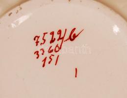 Jelzett antik hiányos kínáló készlet, kézzel festett, hibátlan, összese:5 db