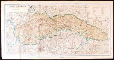 cca 1930 Kogutwicz Manó:  A Felvidék közigazgatási térképe. Kis szakadással, folttal, 75x40 cm