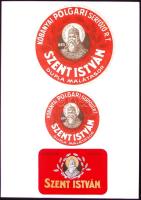 cca 1920 3 db színes reklámcímke (Kőbányai Polgári Serfőző Rt. Szent István Dupla Malátasör)