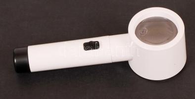 Eschenbach működőképes világító nagyító, nyele kissé repedt, h: 22 cm, d: 7 cm