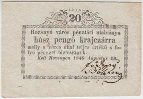 Rozsnyó 1849. 20Kr T:III