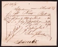 1877 Bp., Scwarz Antal cipész számlája