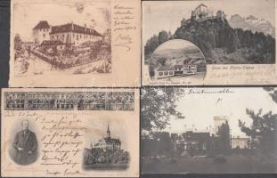 26 db RÉGI külföldi városképes lap pár photoval; cseh, német, osztrák kastélyok / 26 old foreign town-view postcards with some photo; Czech, German and Austrian castles