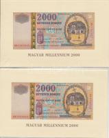 2000. 2000Ft "Millennium" (2x) egymás utáni sorszámmal, eredeti díszcsomagolásban, tájékoztatóval T:I Adamo F56A