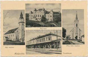 Kisújszállás, Református és Római katolikus templom, városháza, vasútállomás