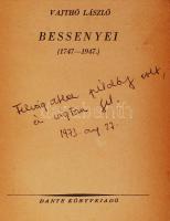 Vajthó László: Bessenyei. Bp., 1947, Dante. Kiadói papírkötés, színes fénymásolt védőborítóval, bels...