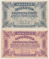 1946. 10.000AP + 50.000AP + 100.000AP + 500.000AP + 1.000.000AP + 10.000.000AP, közte fordított címe...