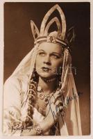 Szép Ilonka színésznő aláírása az őt ábrázoló fotóképeslapon