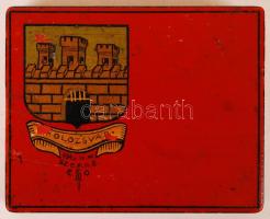 Címeres Kolozsvár 1940 feliratú fa cigarettatartó dobozka, 11x9x2 cm