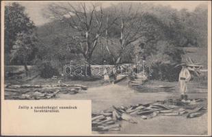 Nándorhegy, Vasművek faraktárai, zsilip / timber yard of the Iron Works, gate (EK)