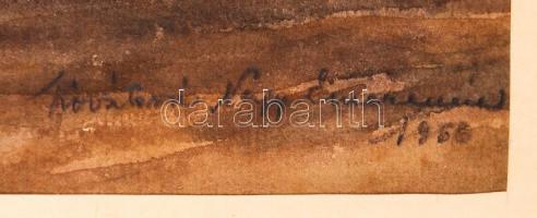 Kovátsné Nagy Emerencia (1921-1978): Márciusi reggel. Akvarell, papír, jelzett, üvegezett keretben, ...