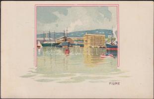 Fiume, ships, Bruchsteiner és fia litho (fl)