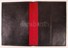 cca 1900 Finom bőr irattartó. Hozzá selyem betéttel / levelező mappa jó állapotban Bp., Kanitz C. és...