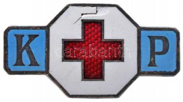 Németország ~1915. "Vöröskereszt" zománcozott jelvény "4709" sorszámmal és "G. DESCHLER MÜNCHEN" gyártói jelzéssel (44x23mm) T:3 sérült Germany ~1915. "Rotes Kreuz - KP" enamelled badge with seriel number "4709" and with makers mark "G. DESCHLER MÜNCHEN" (44x23mm) C:F damaged