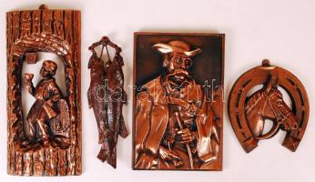 4 db fém fali dísz