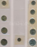 Szovjetunió 1967. 1k-1R 9xklf db-os forgalmi szett + "Leningrád verde" emlékérem szétvágott fóliatokban és berakólapon T:1 Soviet Union 1967. 1 Kopek - 1 Roubel 9xdiff pcs in coin set + "Mint of Leningrad" commemorative medallion in cutted foil packing and in sheet C:UNC Krause MS7