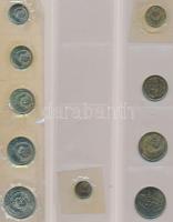 Szovjetunió 1967. 1k-1R 9xklf db-os forgalmi szett + "Leningrád verde" emlékérem szétvágot...