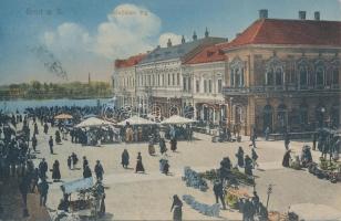 Bród, Slavonski Brod; Jelacicev trg / square, market, shop of Rudolf Sablek