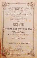 4 db izraelita imádságos könyv(1873-1880), közte: M.E. Stern: Festgebete der Israeliten mit vollstän...