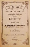 4 db izraelita imádságos könyv(1873-1880), közte: M.E. Stern: Festgebete der Israeliten mit vollstän...