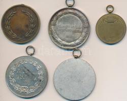 1935-1938. 5db klf lövész díjérem T:vegyes