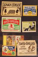 84 darabos háború előtti gyufacímke gyűjtemény berakóban / vintage match labels