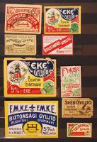 84 darabos háború előtti gyufacímke gyűjtemény berakóban / vintage match labels