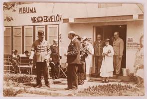 cca 1930 Virágos Budapest Virágos Magyarország egyesület székhelye hivatalos látogatás fotója. Hajtásnyomokkal 18x12 cm